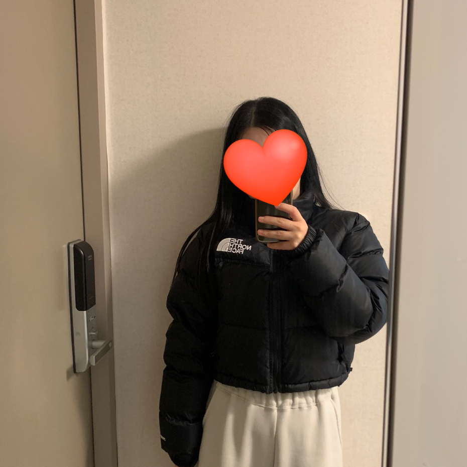 the north face nuptse short jacket black s mirror selfie thumbnail