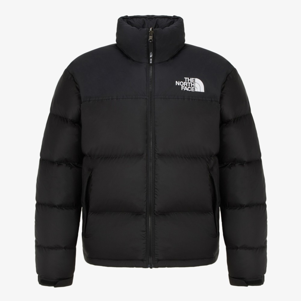 Official product photo of The North Face Retro Nuptse 1996 black jacket β front view.
