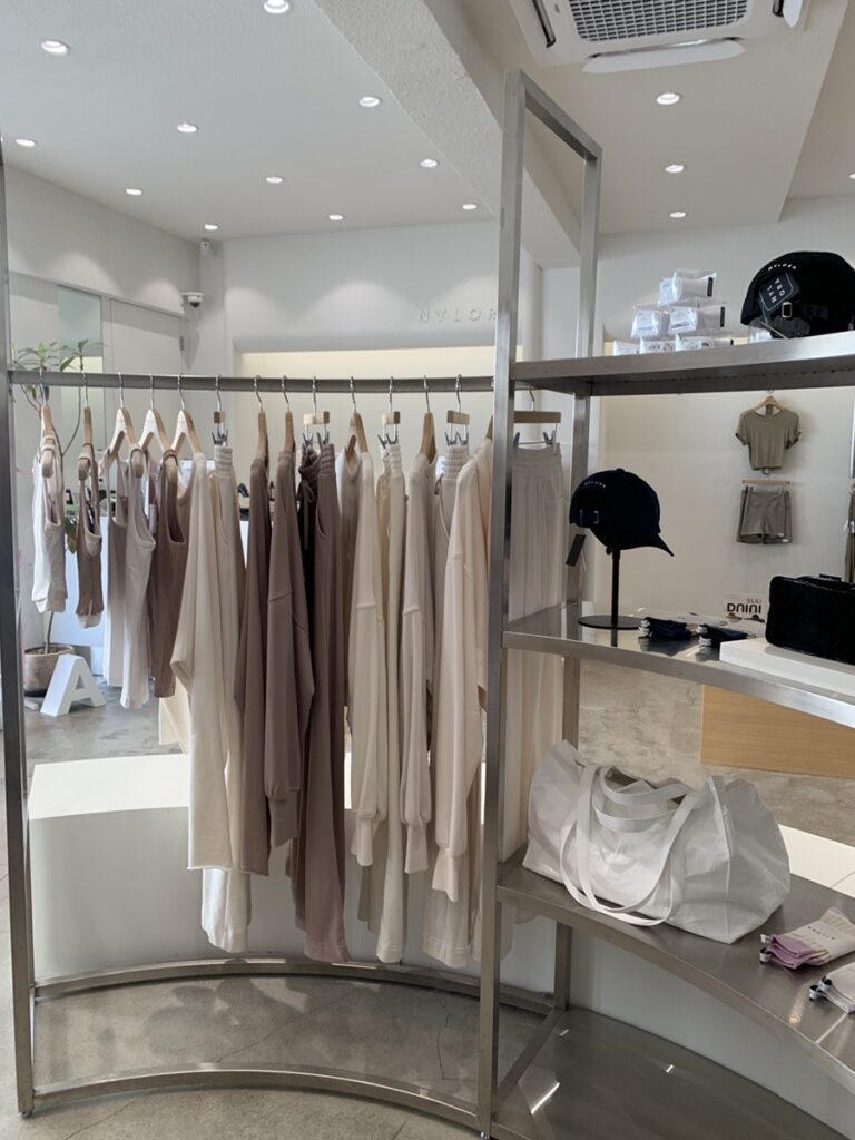 Colorful activewear at NYLORA store, a must-visit stop on my Hannam-dong Day Out.