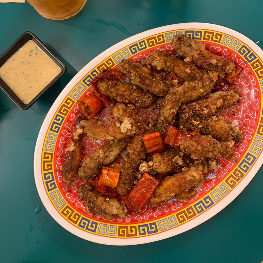 Sichuan style chicken wings at Pangz near Seokchon Station Fusion Chinese Food spot