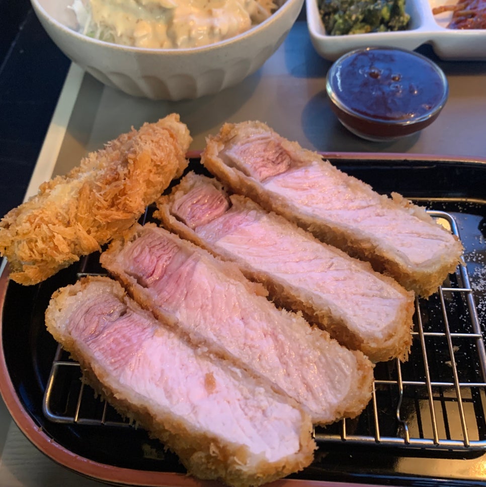 Close-up Seokchon Station Tonkatsu with crispy golden crust at Gyocha.x