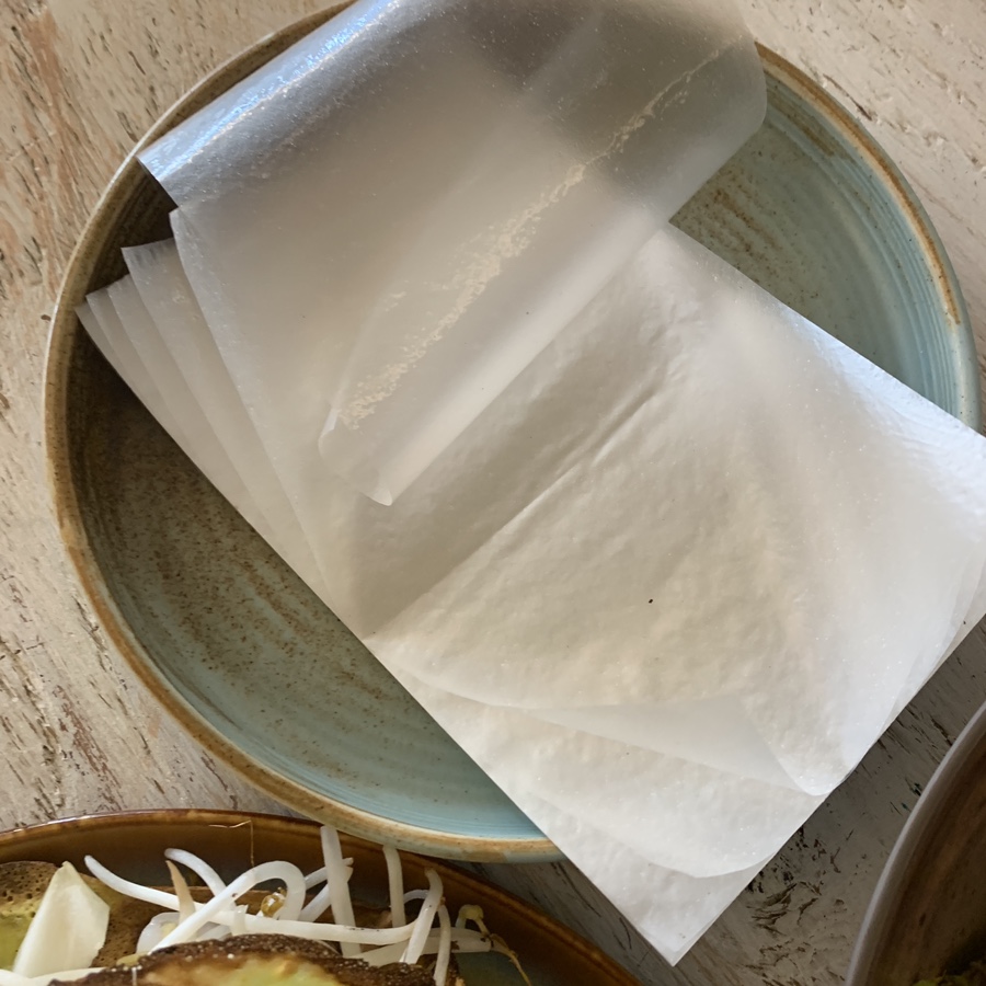 Banh xeo with thin rice paper at Pho U Seongsu Vietnamese Restaurant