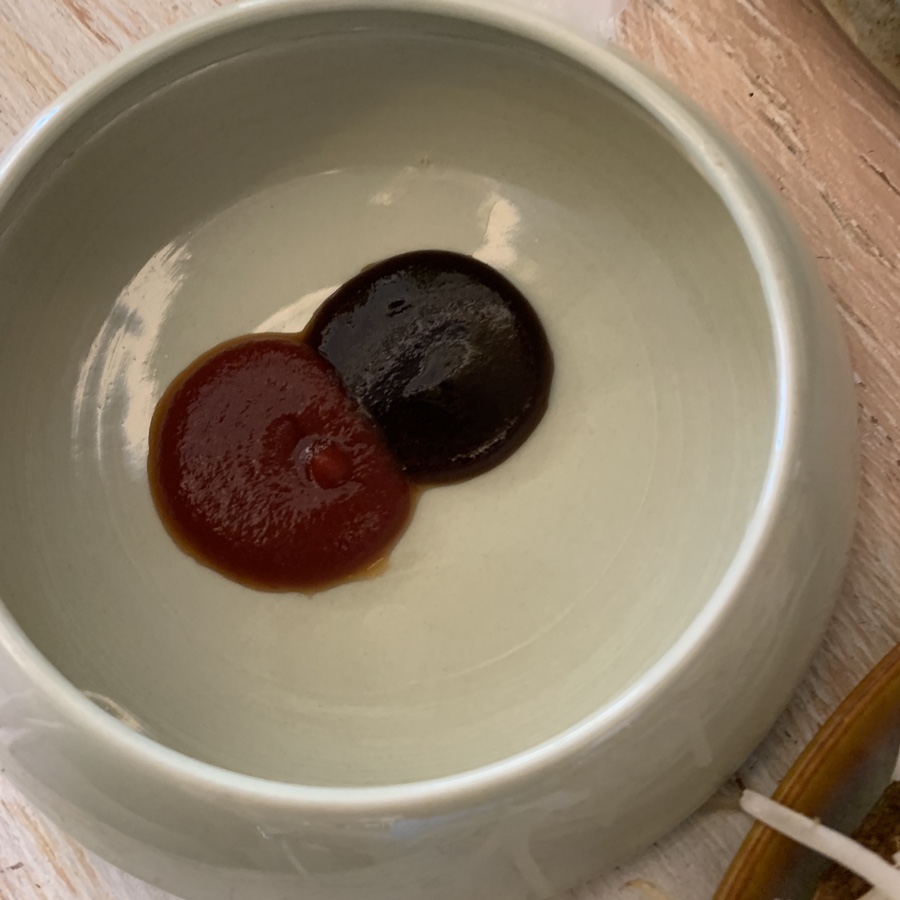 Pho broth refill and sauce served separately at Pho U Seongsu