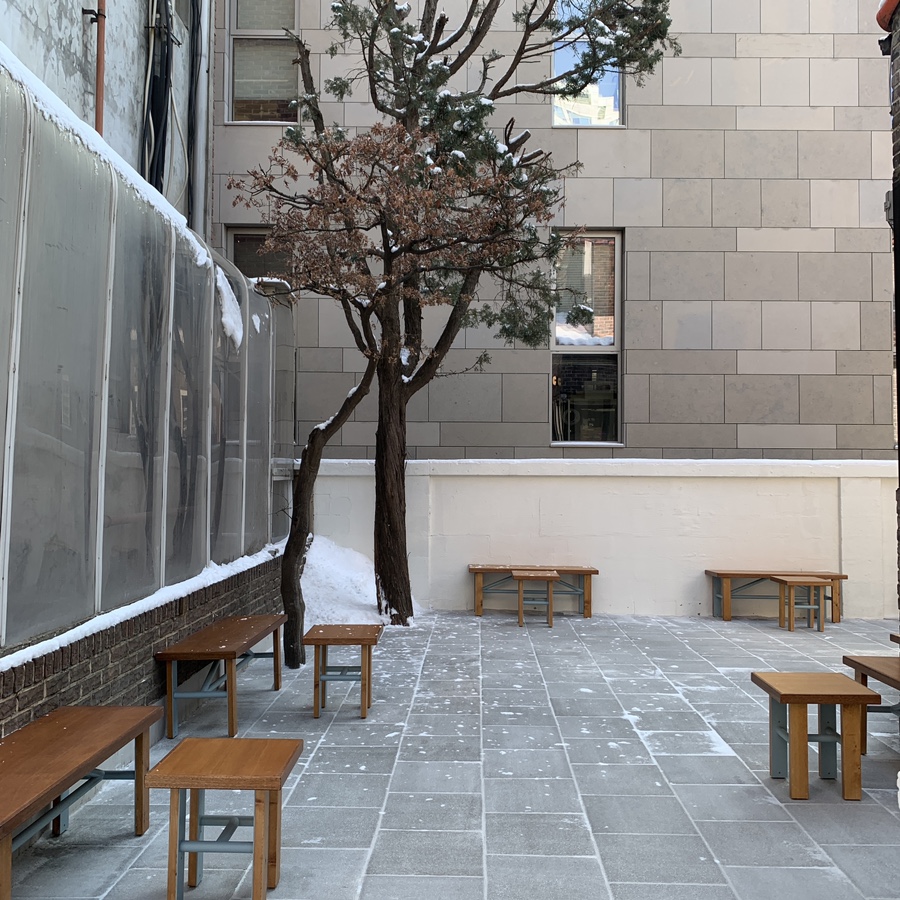 cafe near COEX Answer Seoul outdoor seating quiet courtyard