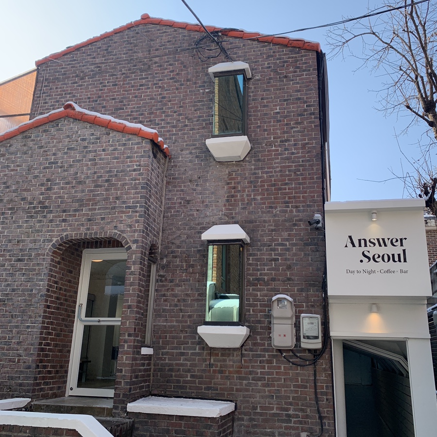 cafe near COEX Answer Seoul exterior renovated brick house