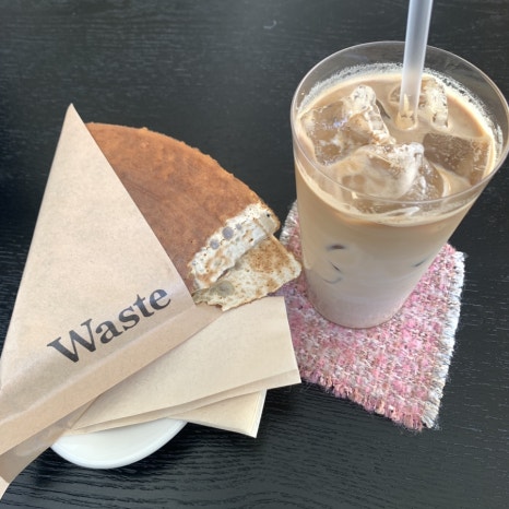 Dosan Park Waste Store Cafe Dubai crepe and iced cafe latte combo