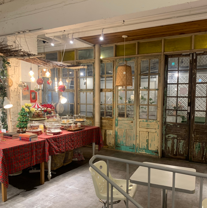 Cozy interior of Something About Coffee cafe in Gangnam