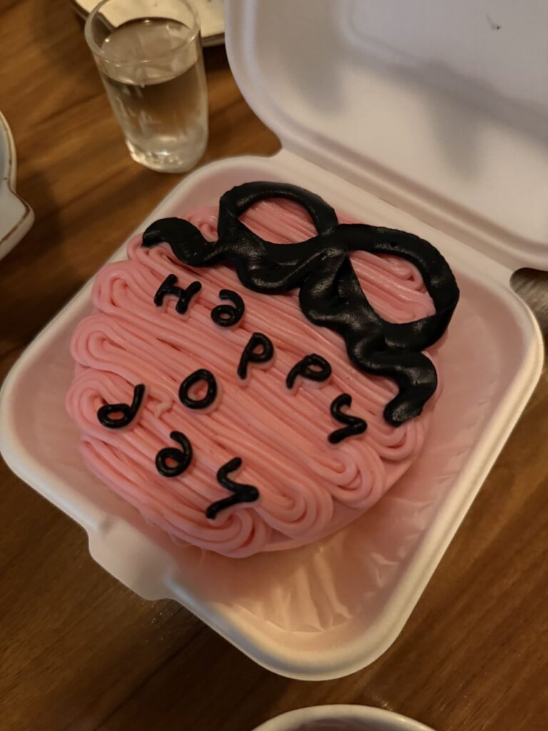 birthday cake allowed korean izakaya celebration setup