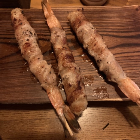 konkuk university yakitori restaurant shrimp bacon skewer naruto
