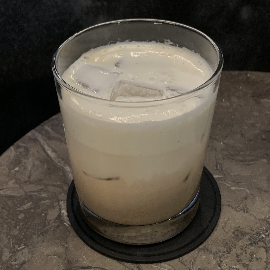 vanilla cream milk tea at sayless cafe near seolleung royal tombs seoul