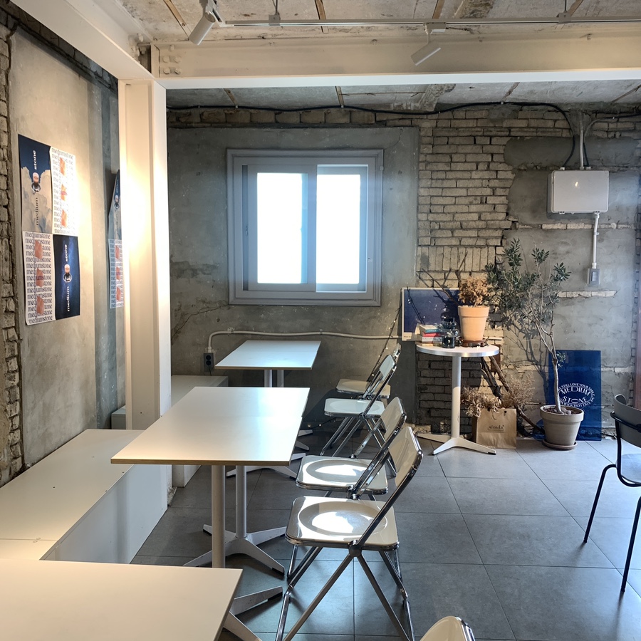 Medium Stone Cafe Seongsu interior seating spacious cafe