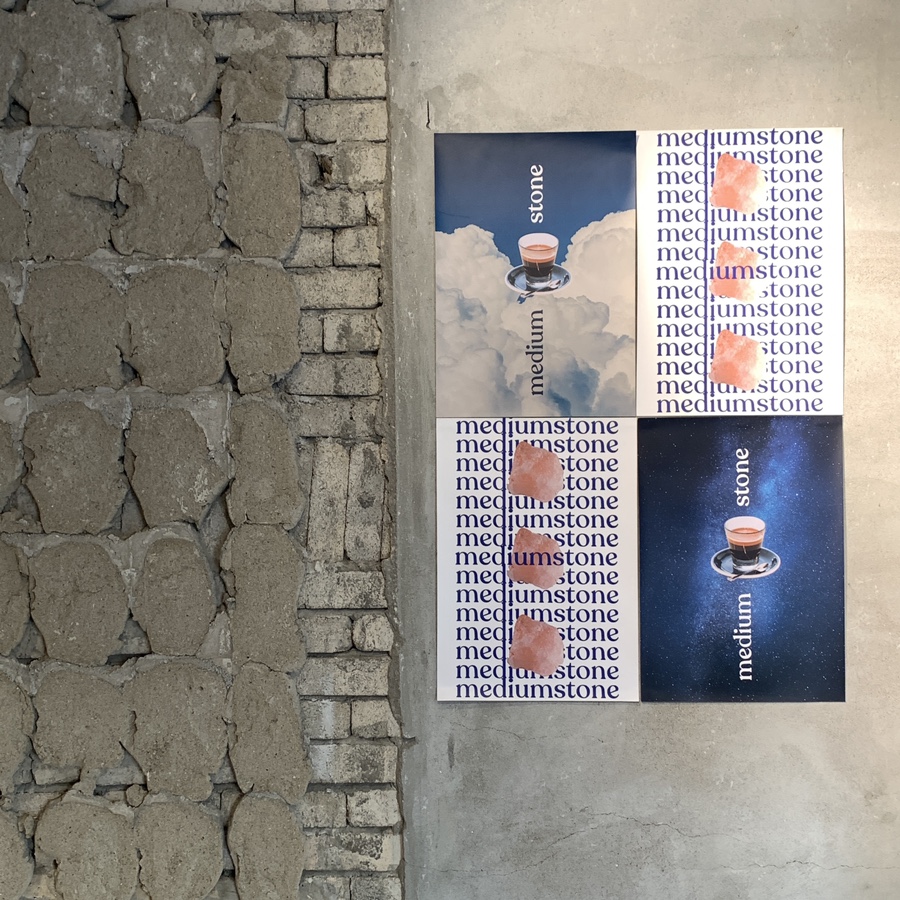 Medium Stone Cafe Seongsu interior wall poster minimal design