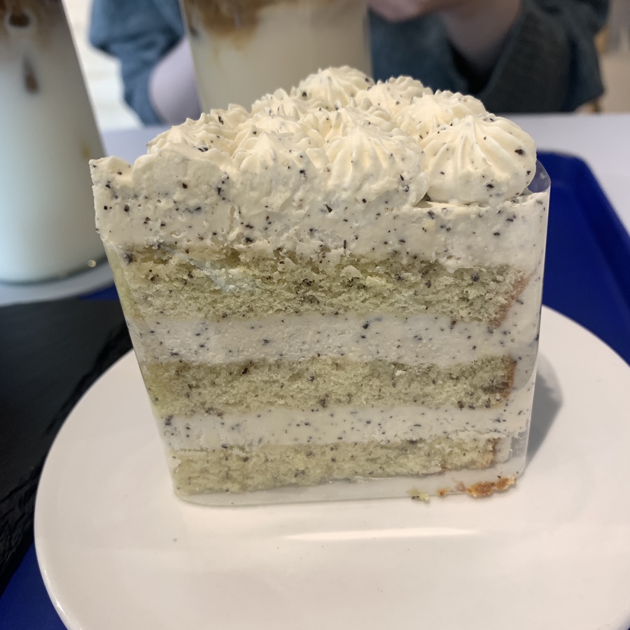 Medium Stone Cafe Seongsu earl grey cake soft cream layered dessert