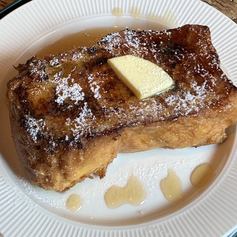 gangnam french toast butter syrup dessert close up