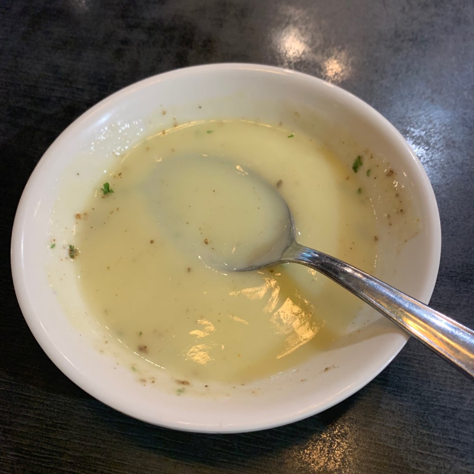 Classic Korean-style cream soup served at Tonkatsu House Jamsil before the main dish