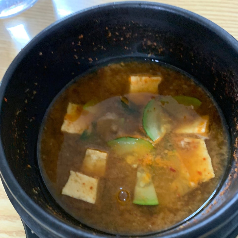 doenjang stew served with bossam at Janggun Bossam Yongsan