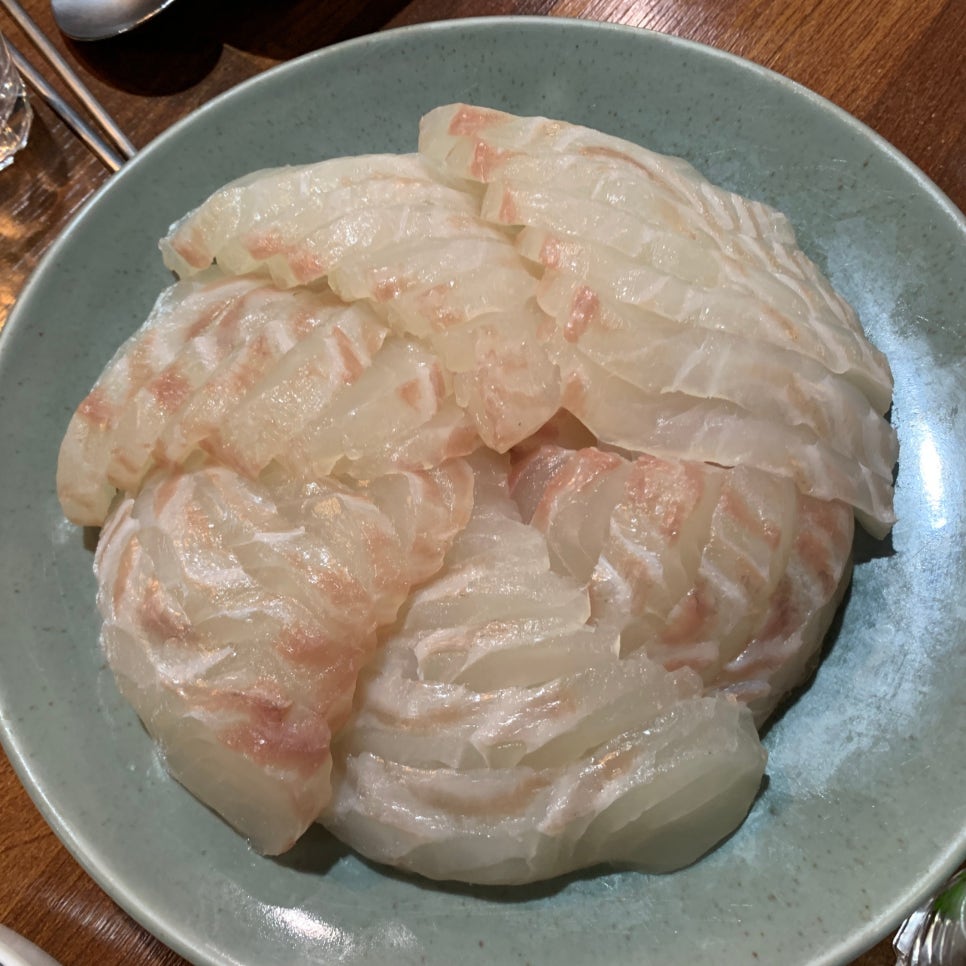 cheonho station aged flounder sashimi korean raw fish