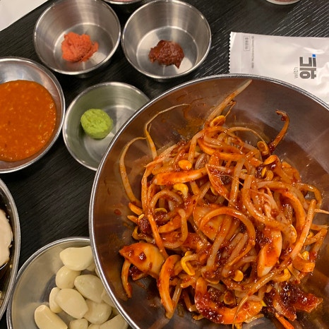 Korean BBQ side dishes and sauces Euljiro Korean BBQ restaurant