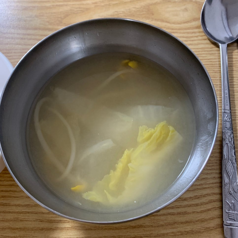 light Korean soup with bean sprouts served at Janggun Bossam Yongsan