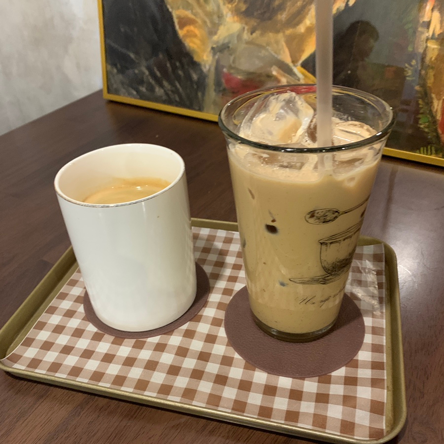 konkuk university dessert cafe coffee latte and espresso set