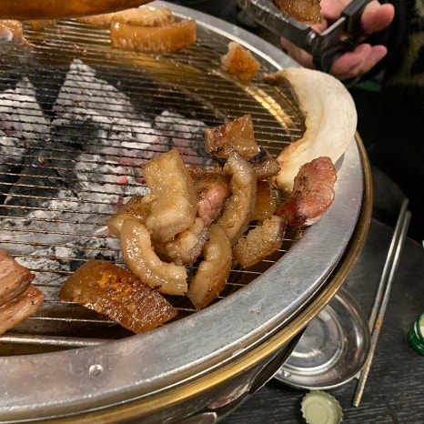 Crispy honeycomb pork skin Korean BBQ