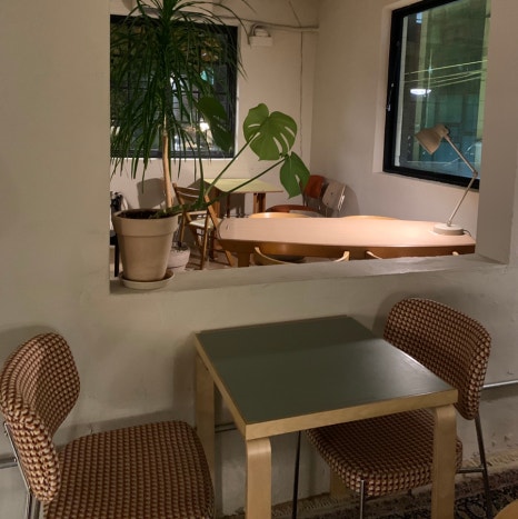 Bitter Salt Cafe Songridan-gil cozy indoor seating with plants