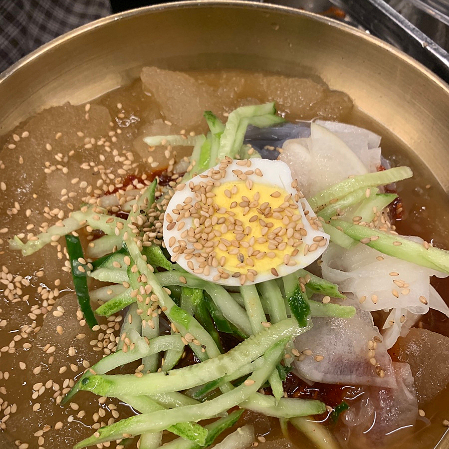 Korean cold naengmyeon noodles after Euljiro Korean BBQ