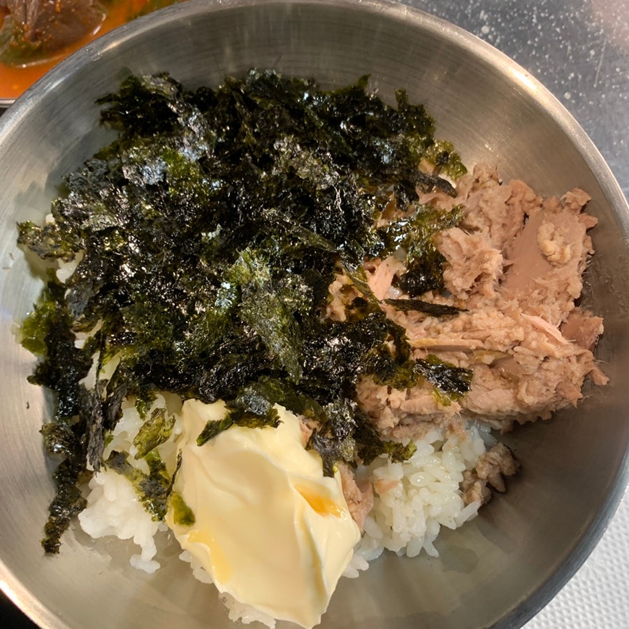 Konkuk University gopchang all you can eat tuna mayo rice