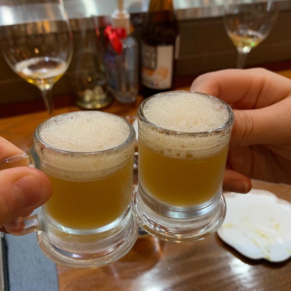 Michelin restaurant Seoul refreshing palate cleanser citrus drink