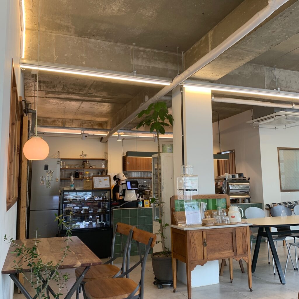 cozy cafe interior with plants ulsan university cafe