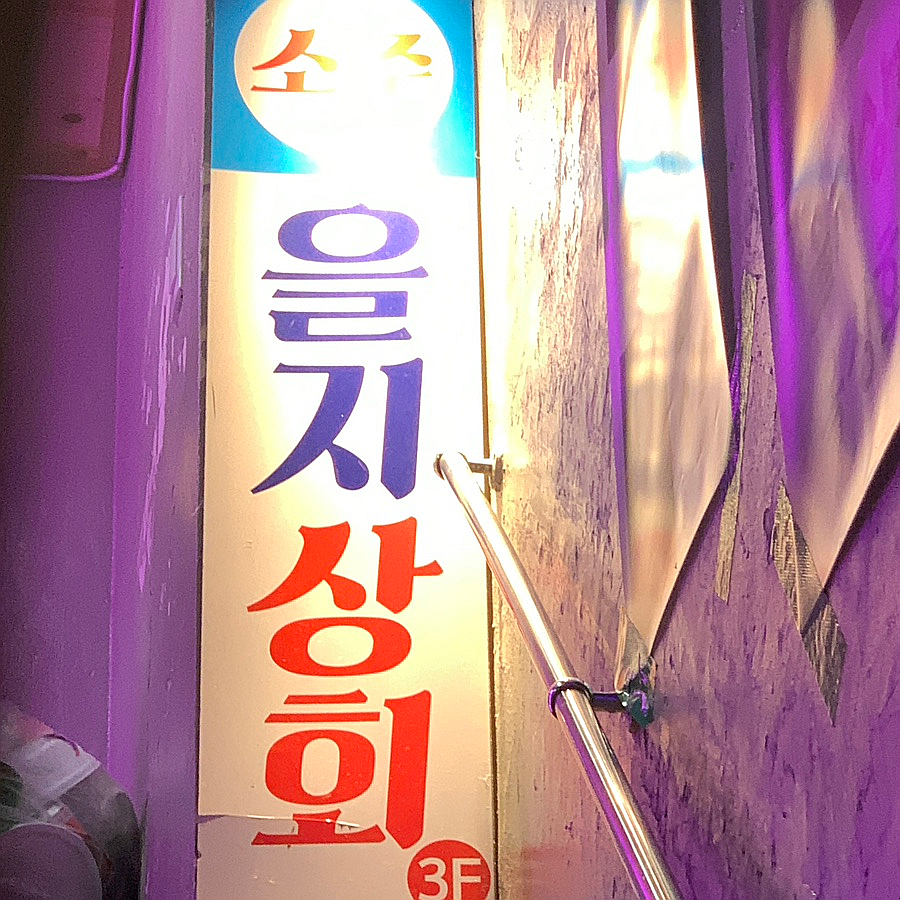 Euljiro 3-ga pub Euljisanghoe entrance neon sign alley