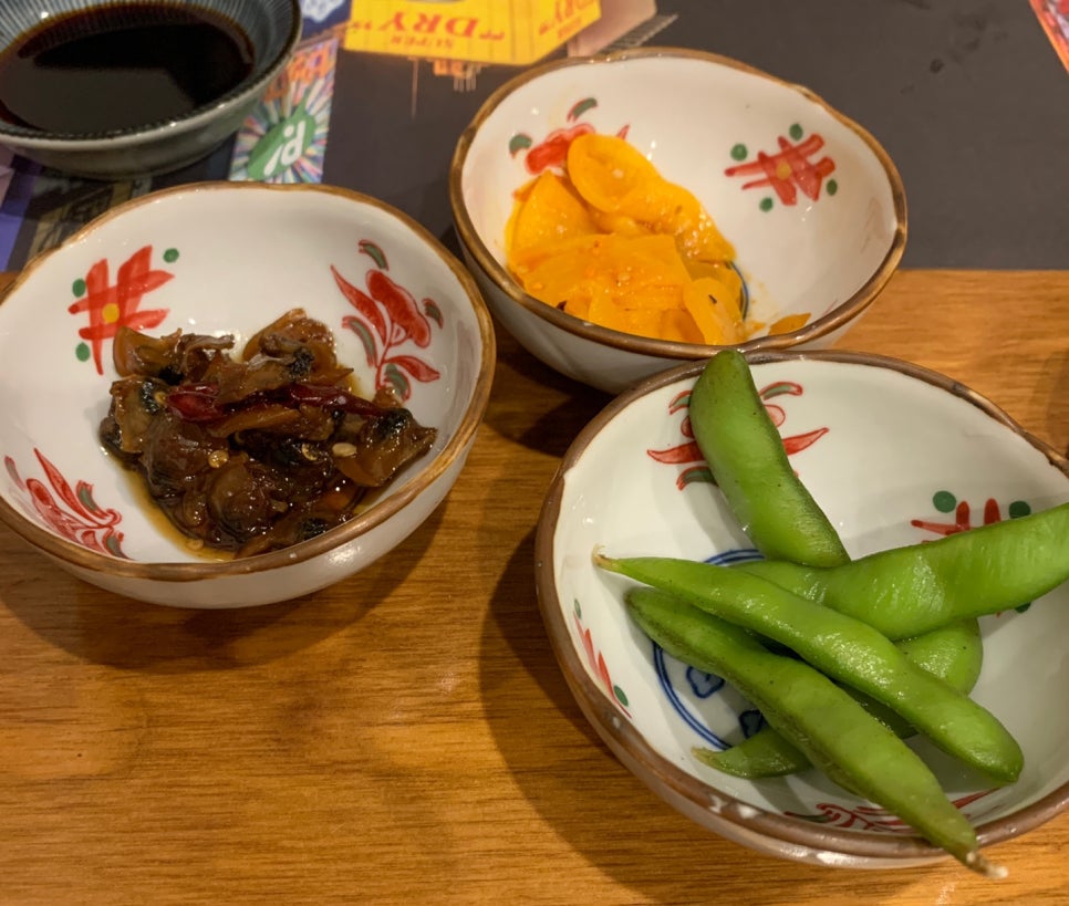 japanese izakaya side dishes edamame pickles