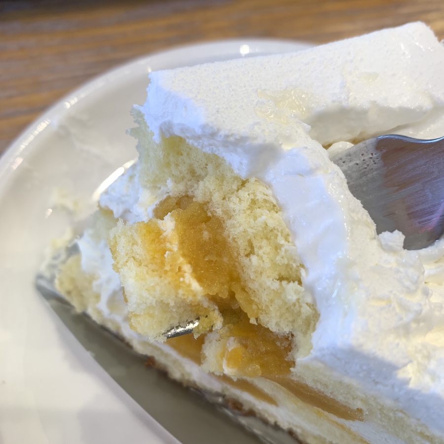 Twosome Place Mango Cake close-up with mango cream filling