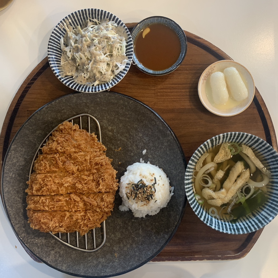 Gangnam Station tonkatsu set with crispy pork cutlet