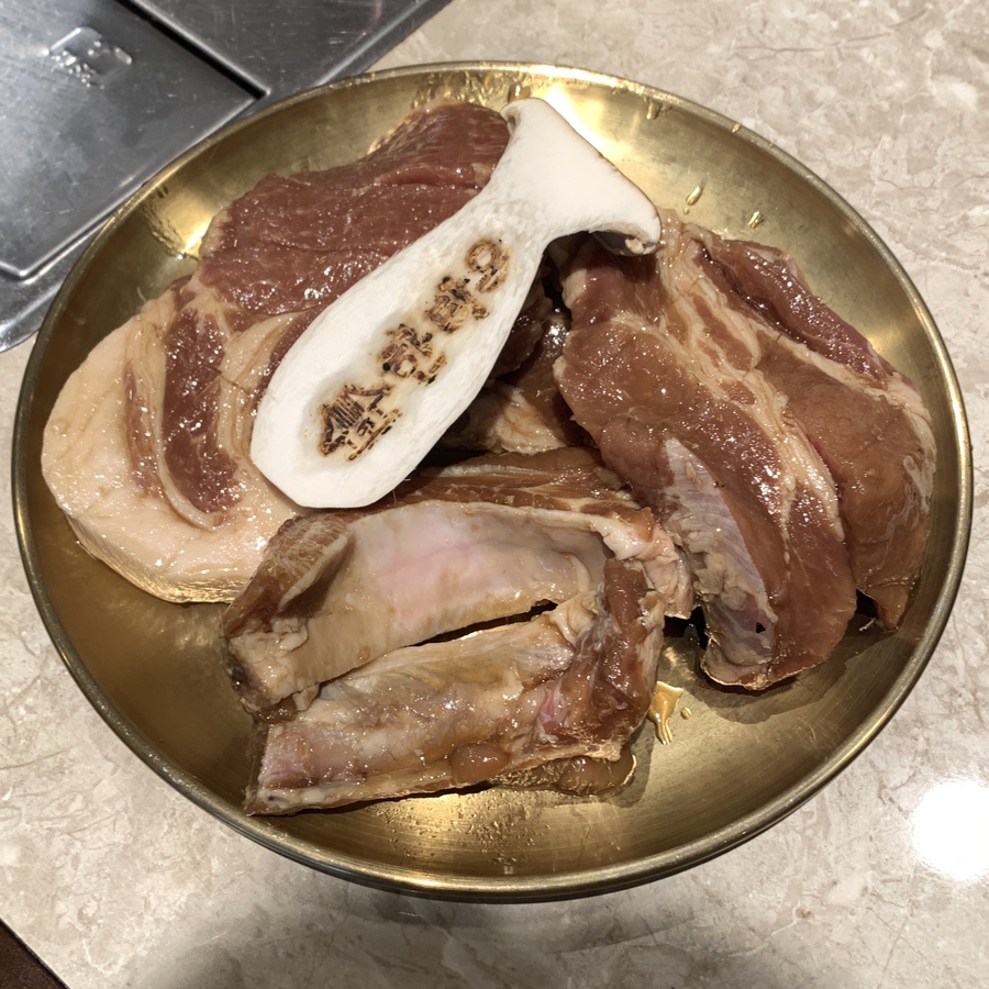 Hantiok Korean BBQ raw marinated pork ribs near Olympic Park Seoul