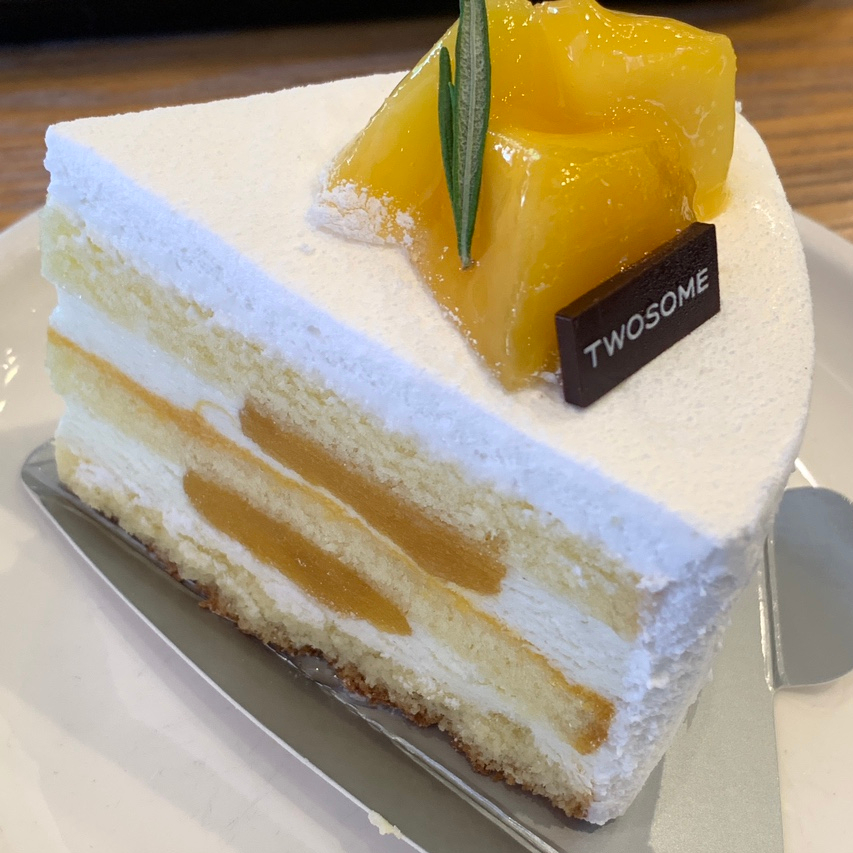 Twosome Place Mango Cake with whipped cream and mango filling
