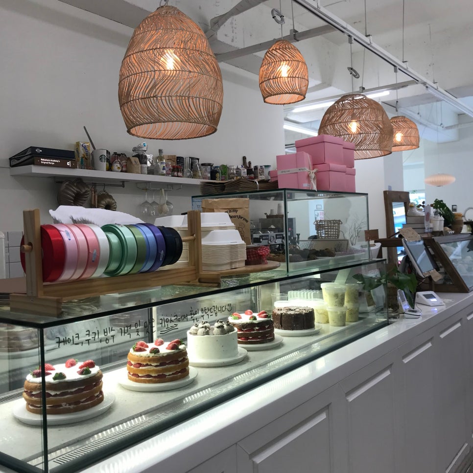 Seohyeon Dessert Cafe cake display and dessert selection