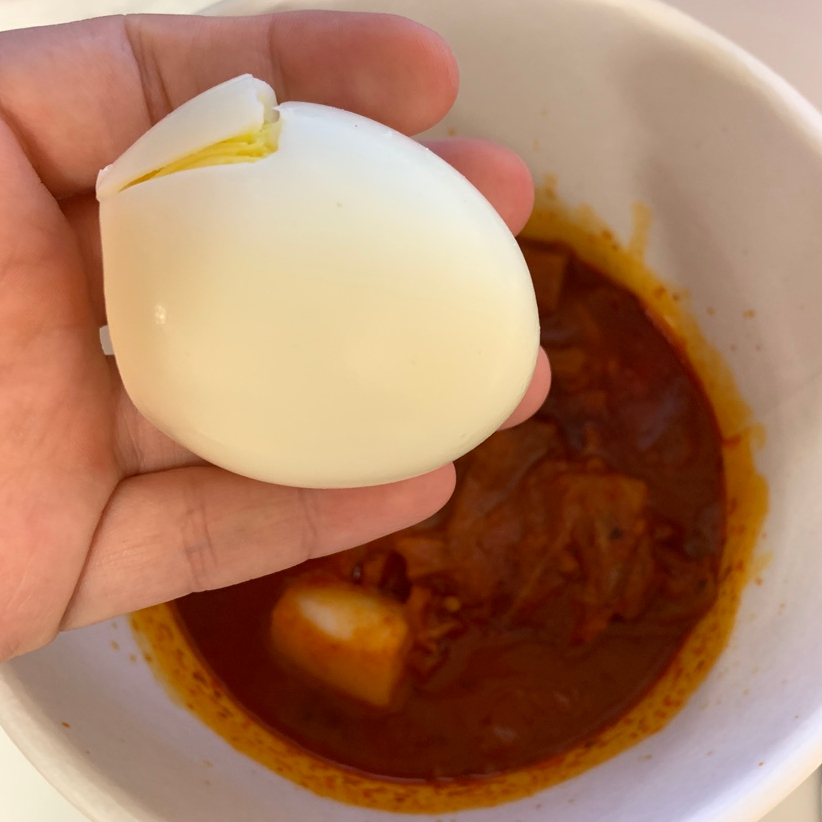 CU Chuncheon Dakgalbi Tteokbokki served with soft-boiled eggs