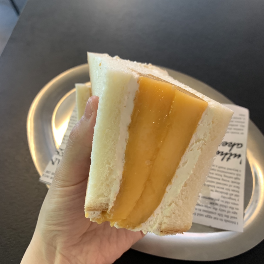 Nokk Coffee Bar Seolleung fresh mango sando with whipped cream