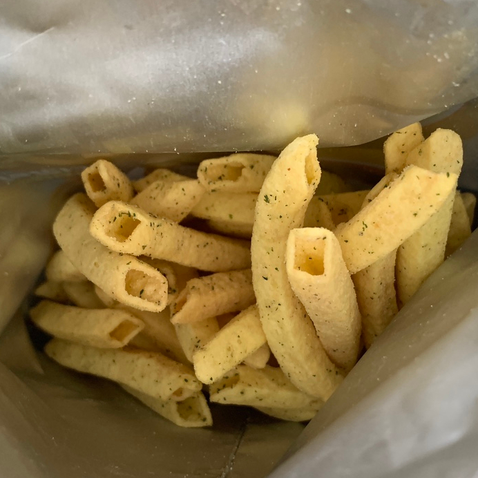 Orion O Gamja Butter Garlic potato sticks inside the package