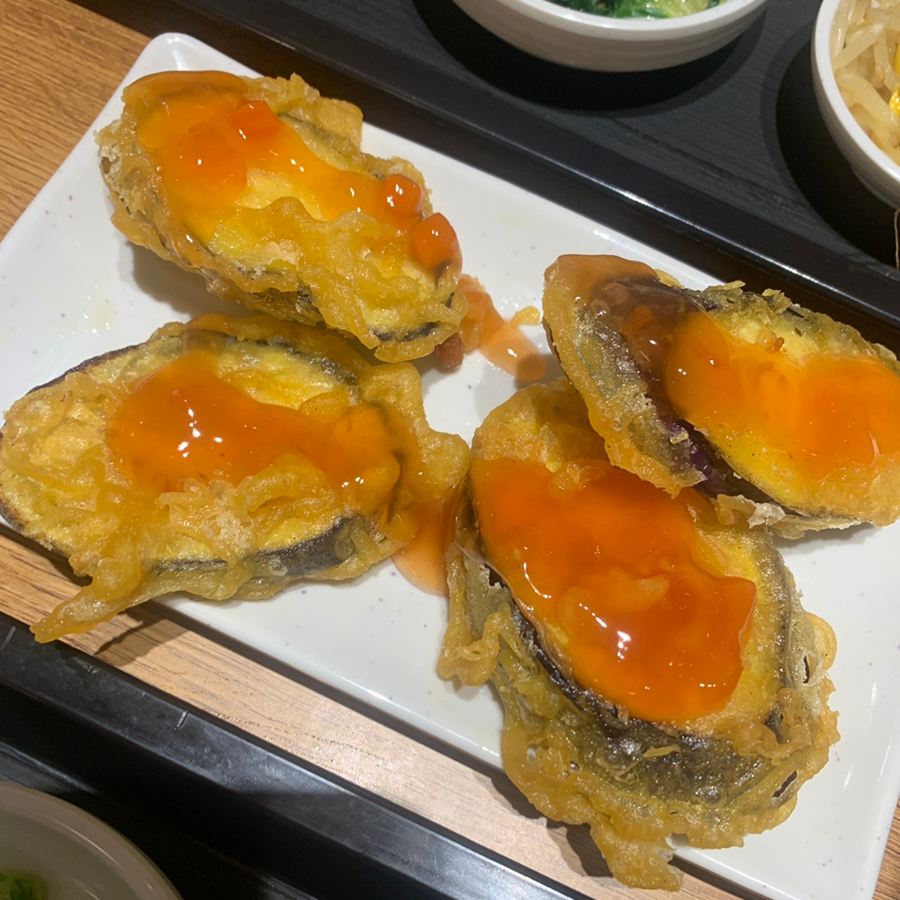 Crispy eggplant tangsuyuk with sweet sauce at Danjeong Garden Five