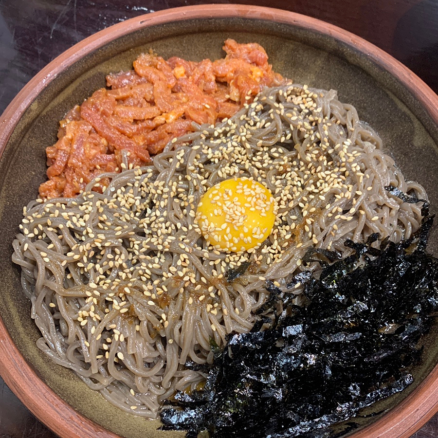 Yukhoe perilla oil soba at Sushi Mizukiwa Ulsan